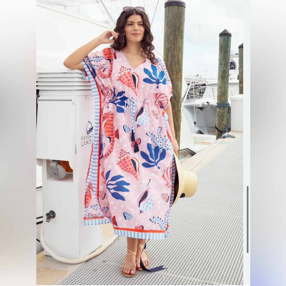 NWT Printfresh Seaside Haven Dockside Dinner Caftan (w/ detach tank slip)